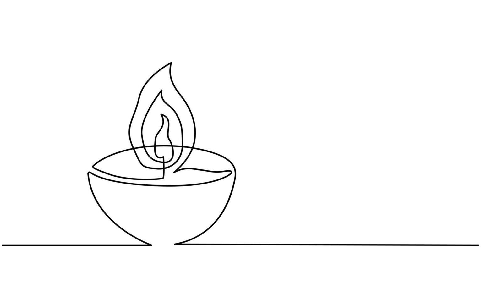 Continuous one line drawing diwali hands holding with lamp candle vector