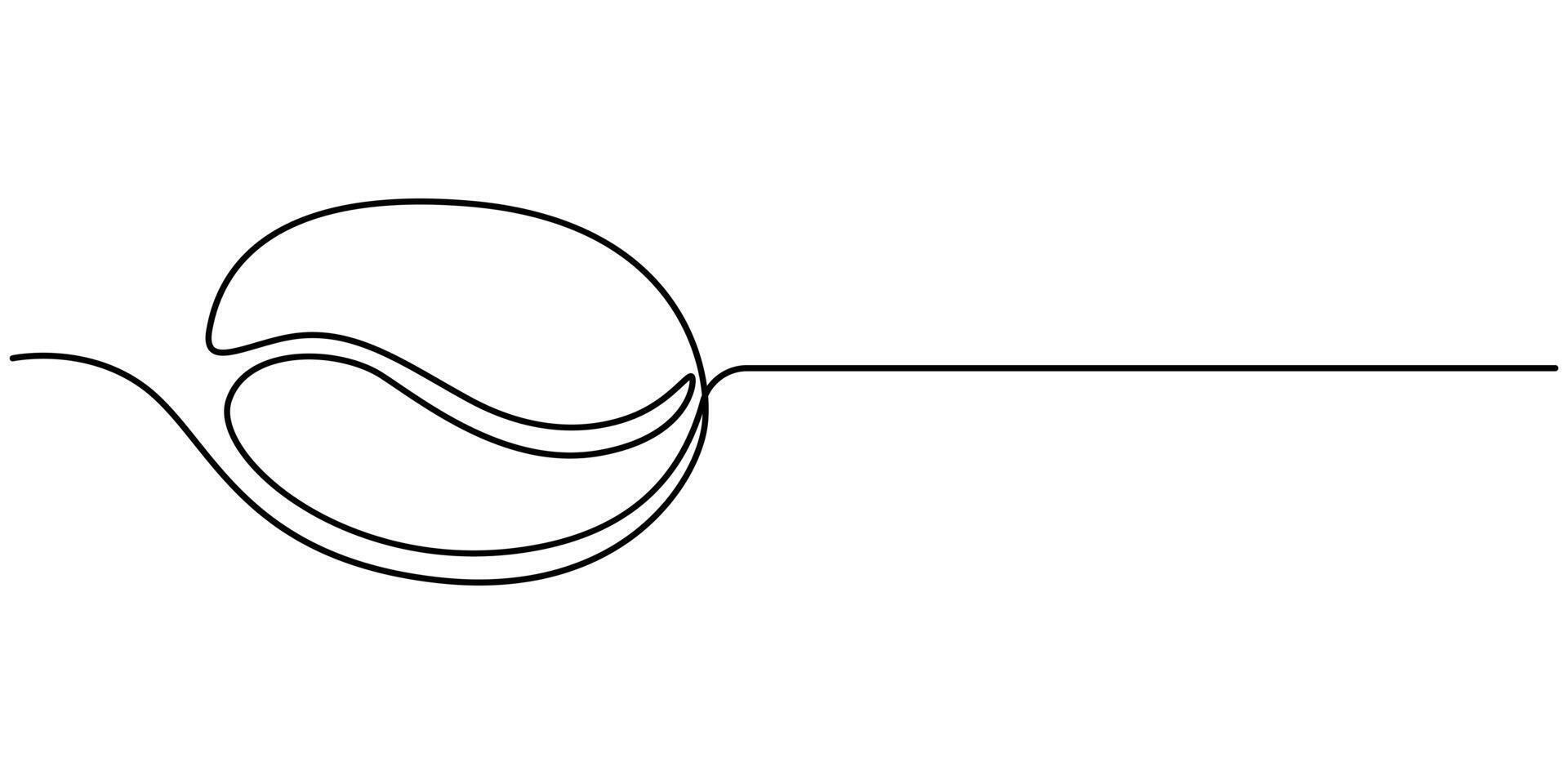 Linear coffee grain background one continuous line drawing of a coffee beans illustration vector