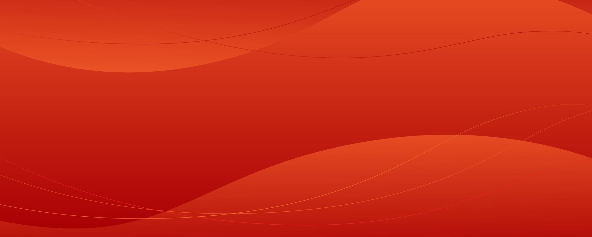 Red abstract with orange wave banner background. vector