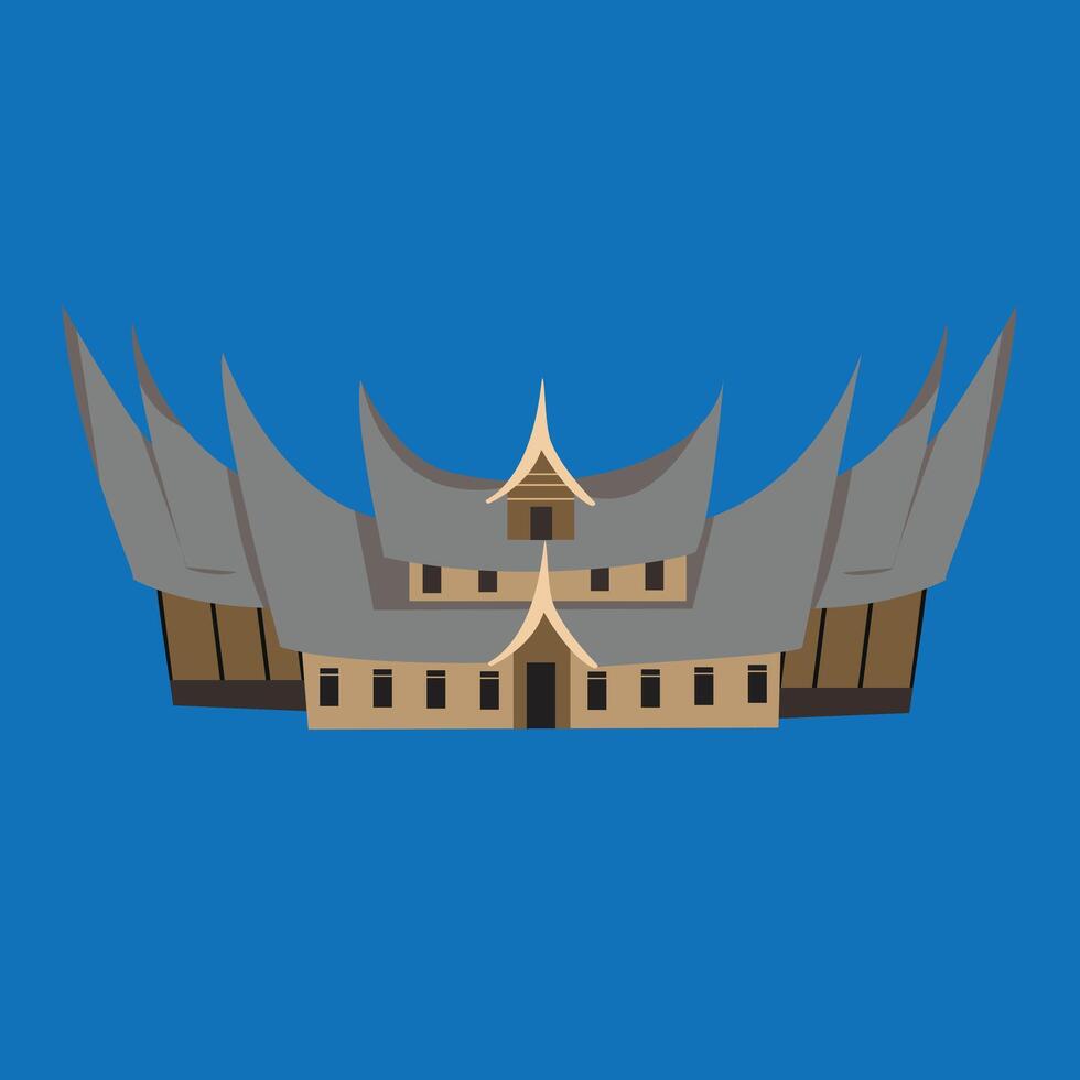 rumah gadang from padang Sumatera Island Indonesia Minang Tradition vector