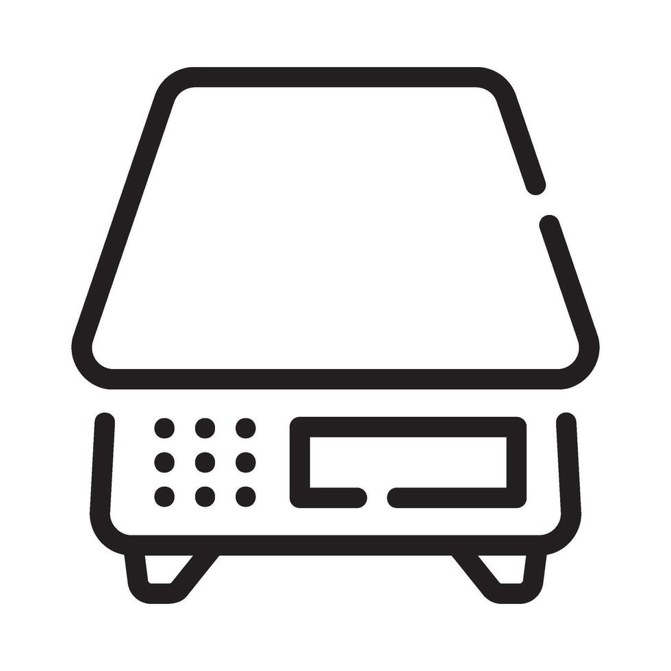scale Line Icon White Background vector