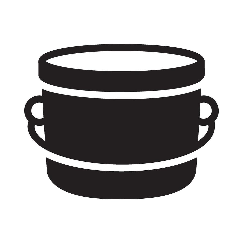 bucket Glyph Icon White Background vector