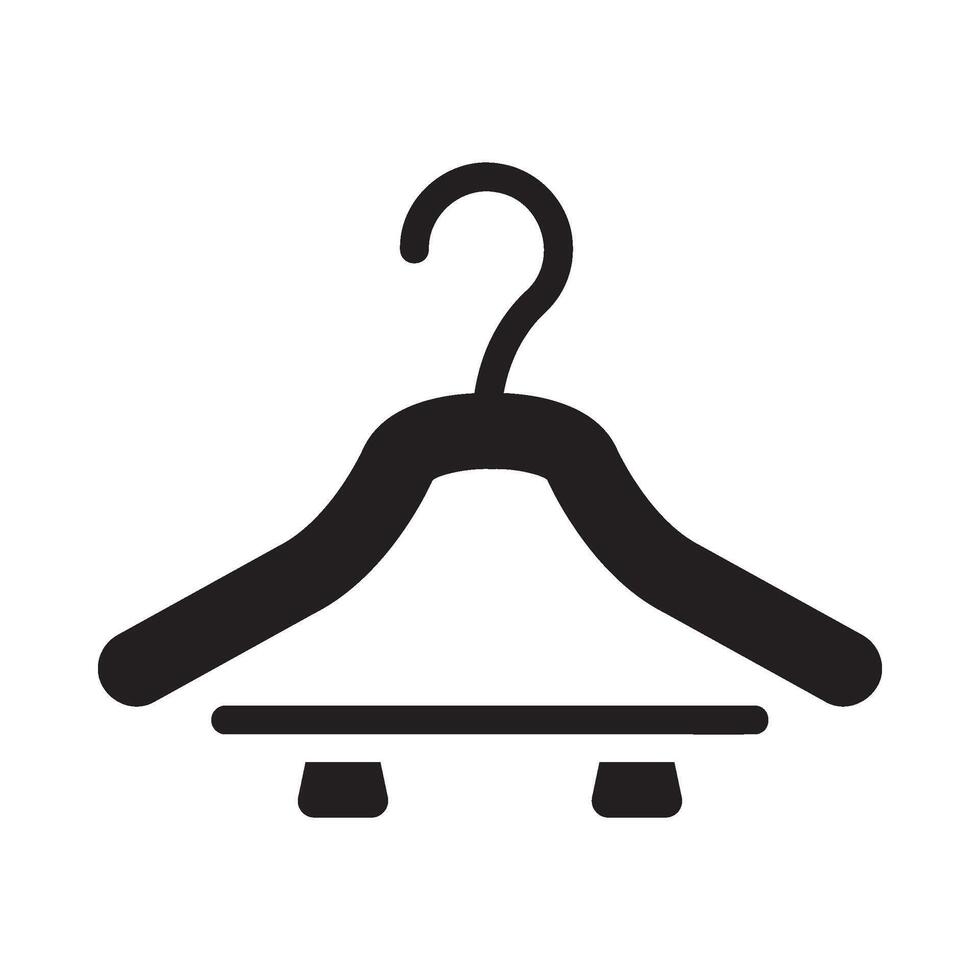 hanger Glyph Icon White Background vector