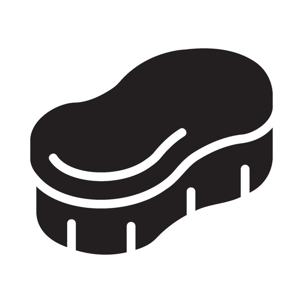 brush Glyph Icon White Background vector