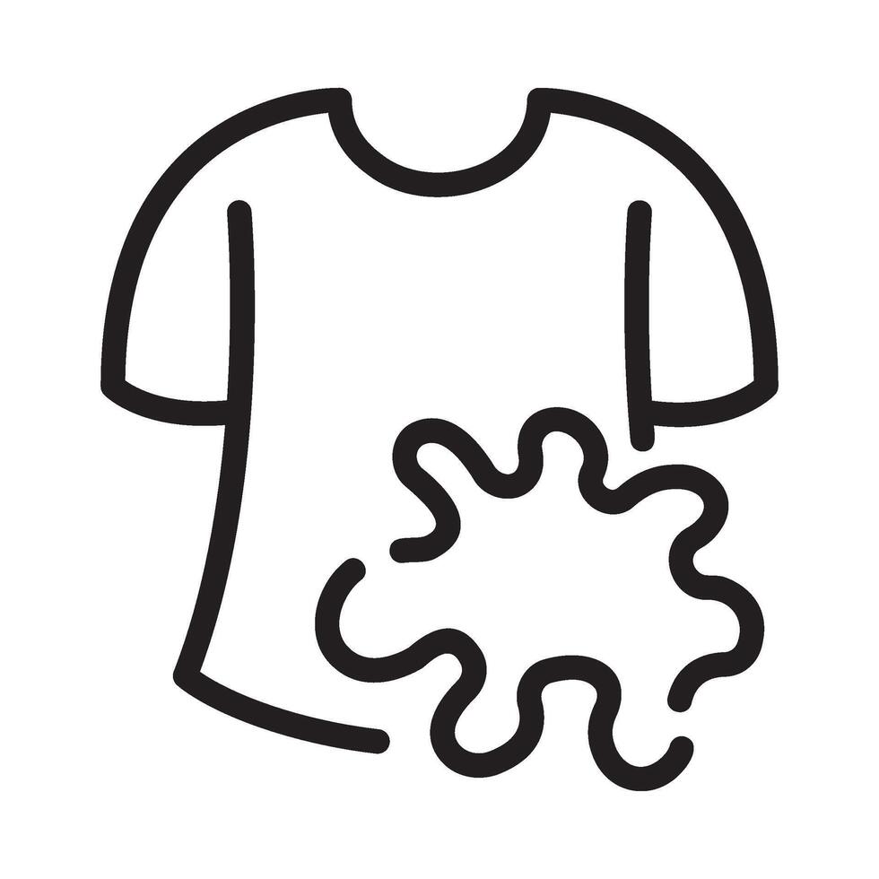 dirty clothes Line Icon White Background vector