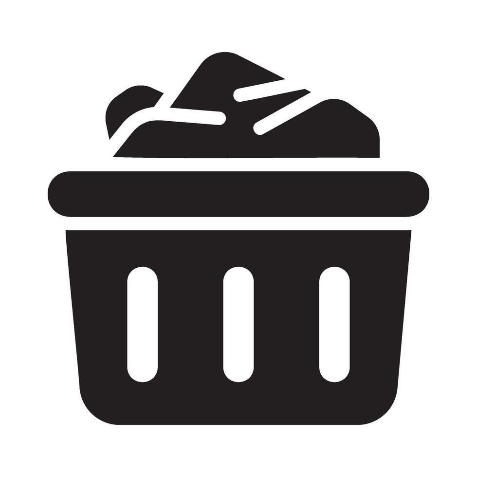 laundry basket Glyph Icon White Background vector