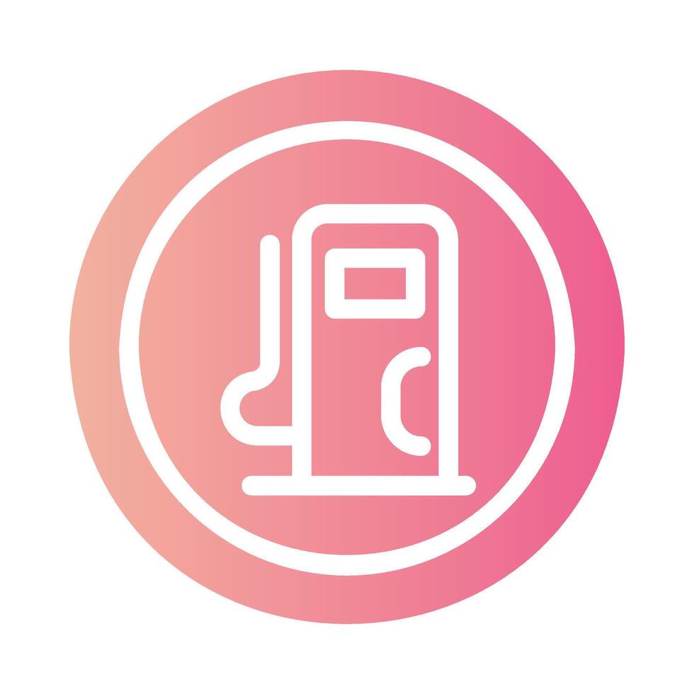 gas station Flat Gradient Icon White Background vector
