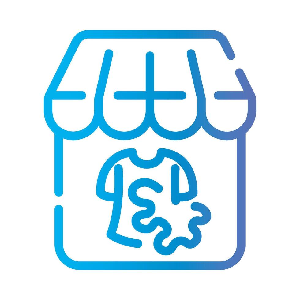 laundry Line Gradient Icon White Background vector
