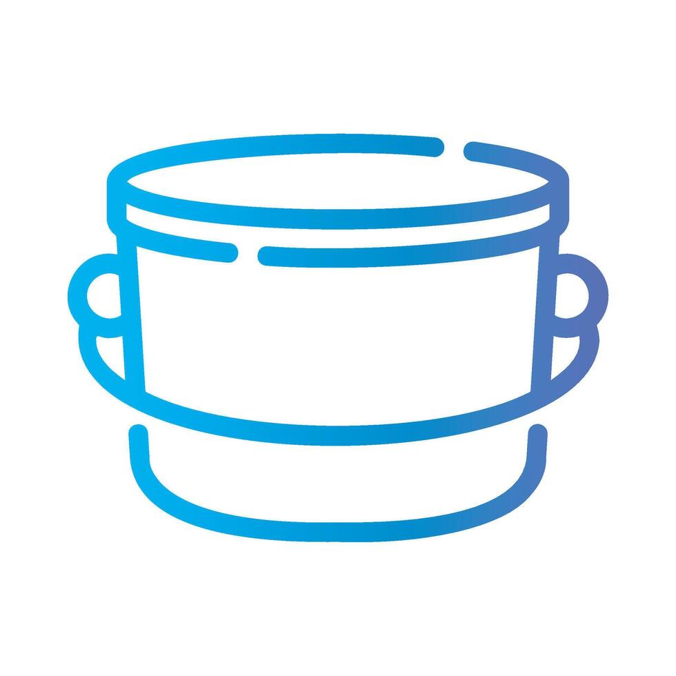 bucket Line Gradient Icon White Background vector
