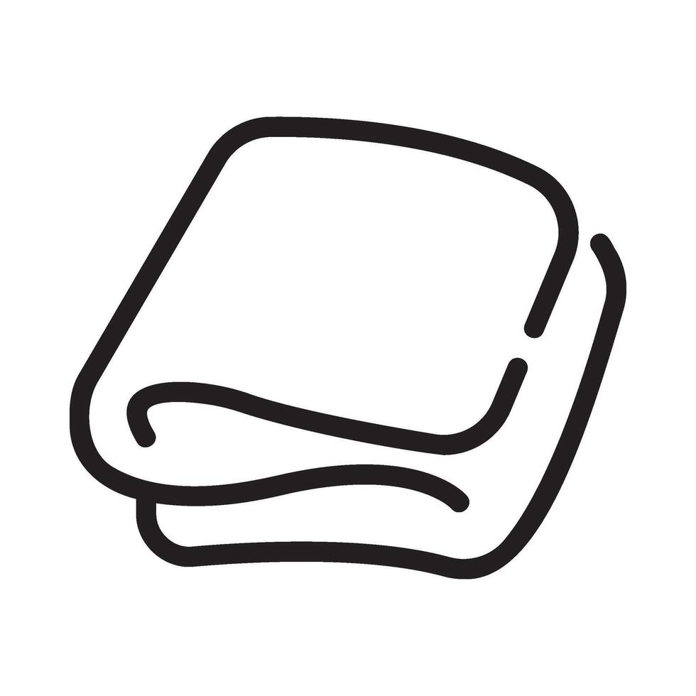 towel Line Icon White Background vector