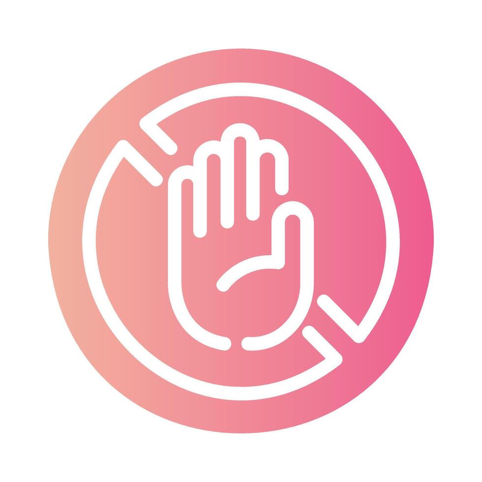 no stopping Flat Gradient Icon White Background vector