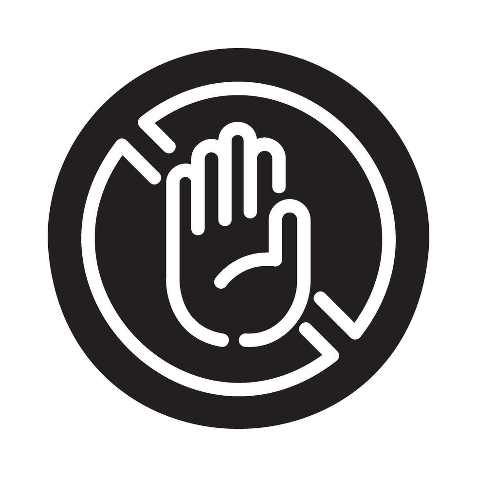 no stopping Glyph Icon White Background vector