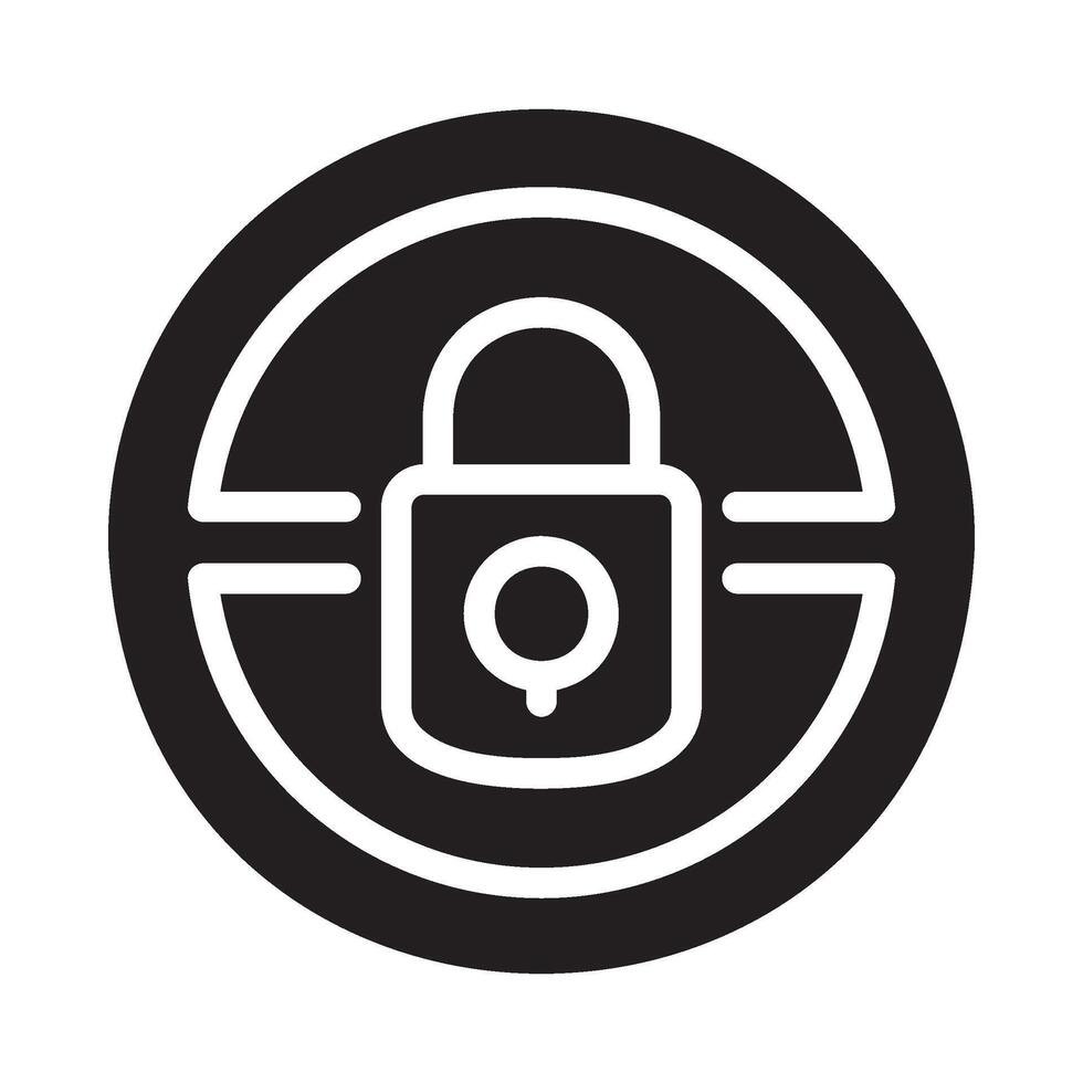 privacy Glyph Icon White Background vector