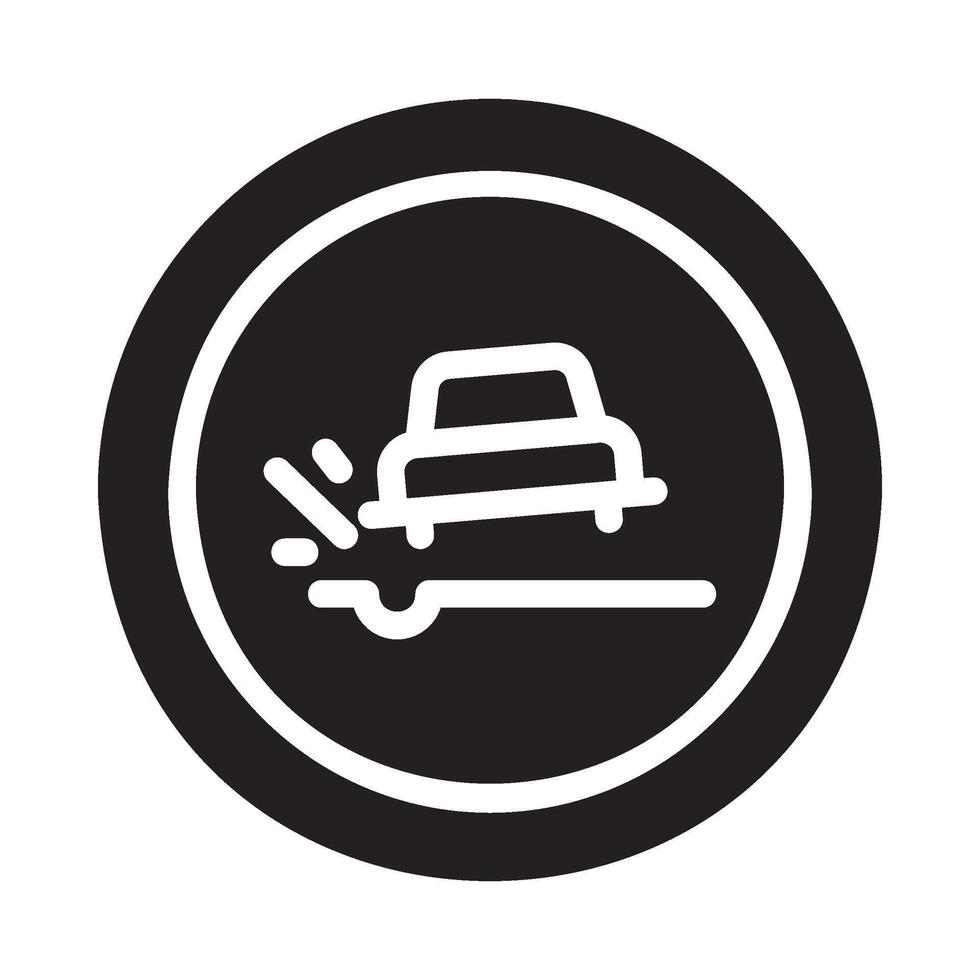 pothole Glyph Icon White Background vector