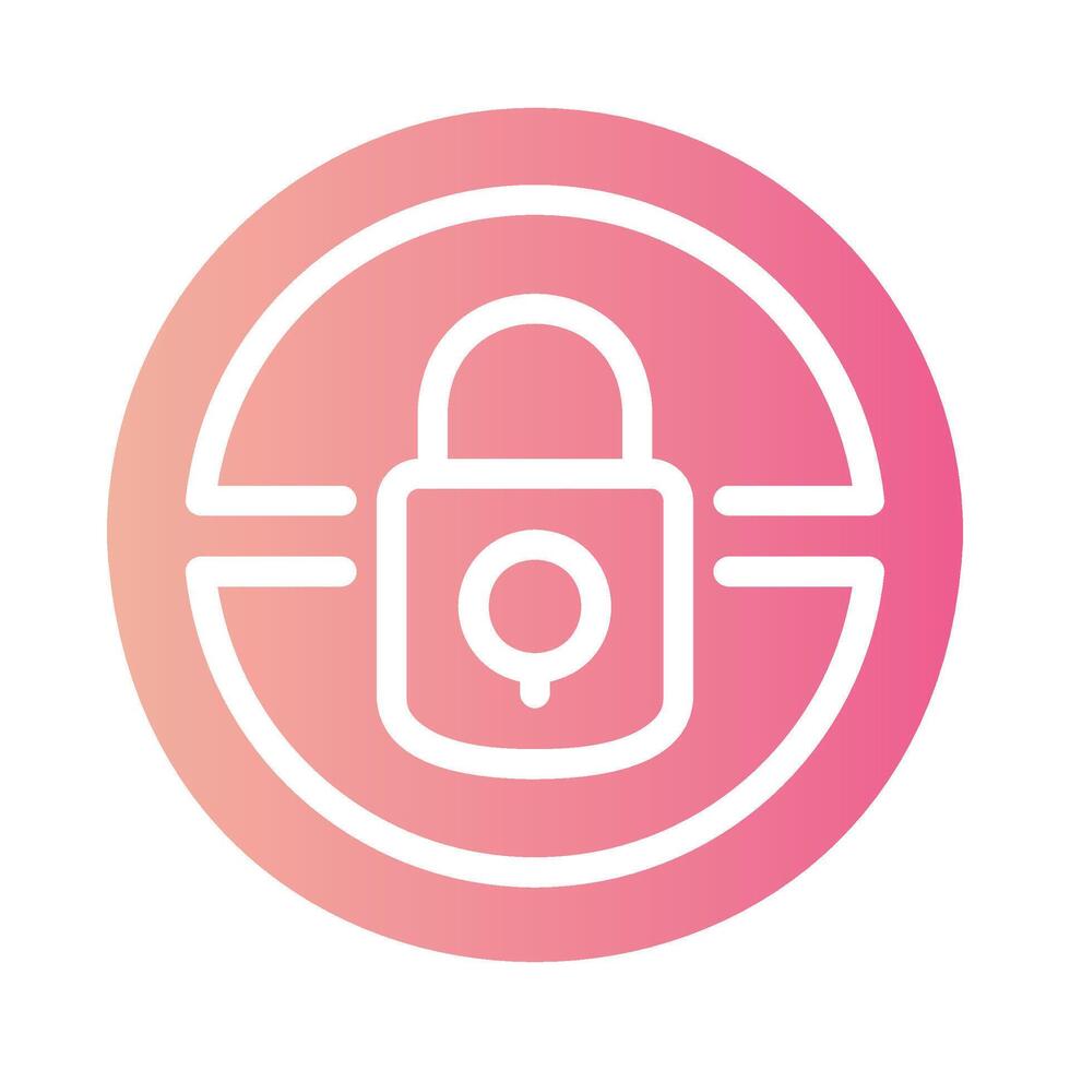 privacy Flat Gradient Icon White Background vector