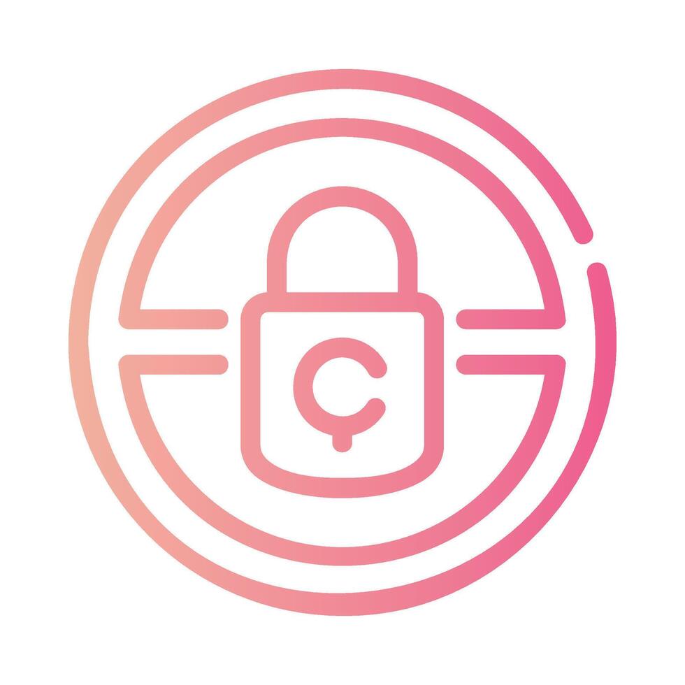 privacy Line Gradient Icon White Background vector