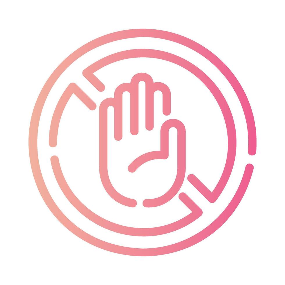 no stopping Line Gradient Icon White Background vector