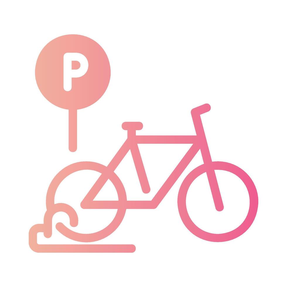 bicycle parking Flat Gradient Icon White Background vector