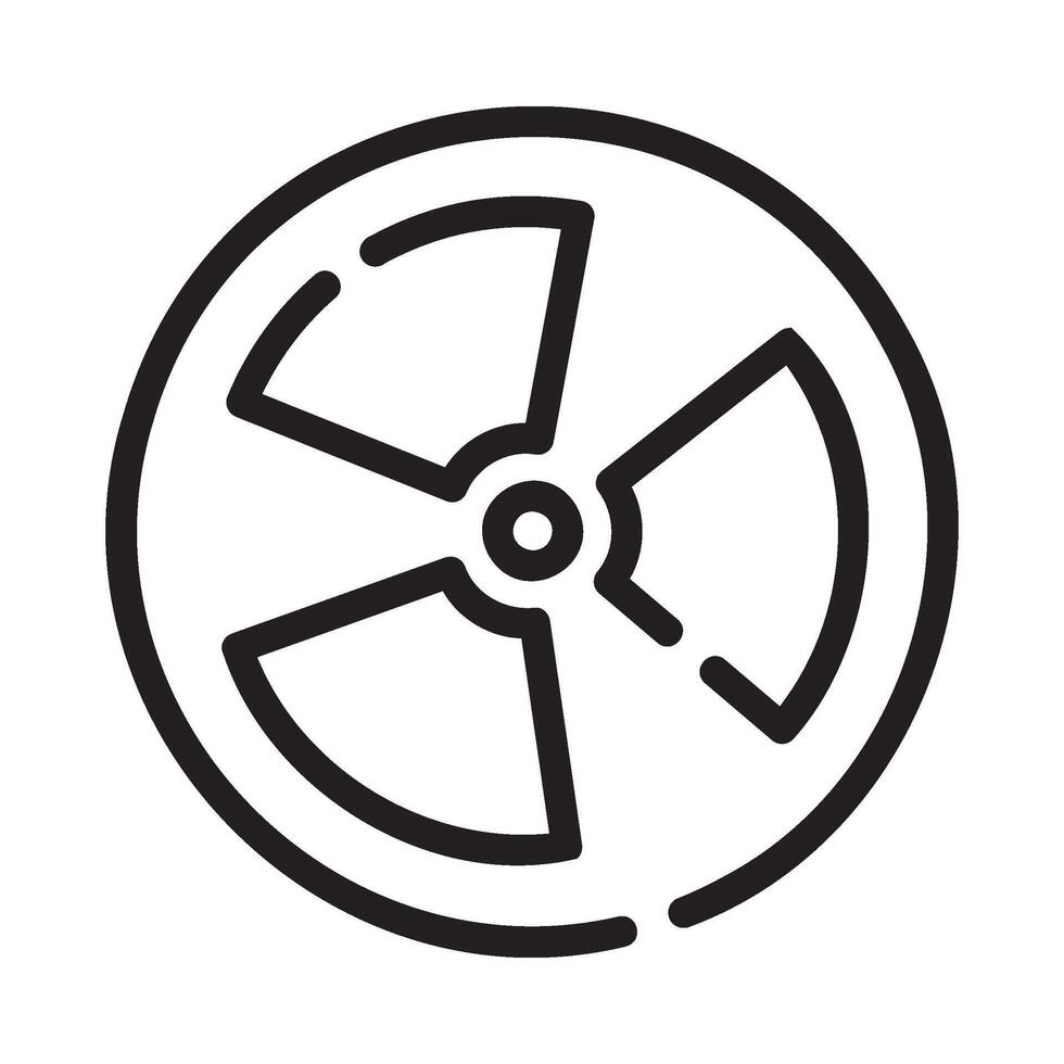radioactive Line Icon White Background vector