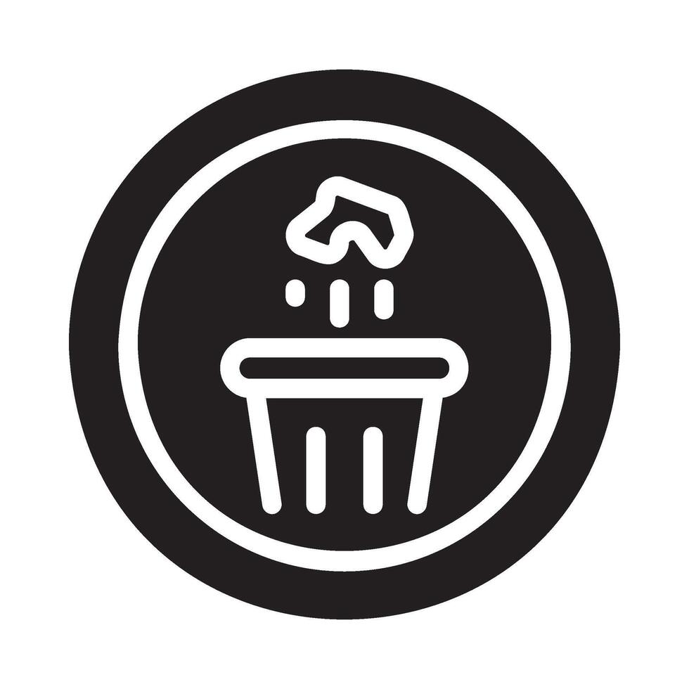 no littering Glyph Icon White Background vector