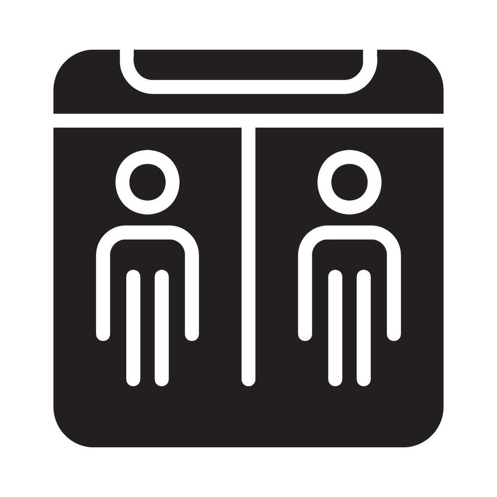 toilet Glyph Icon White Background vector