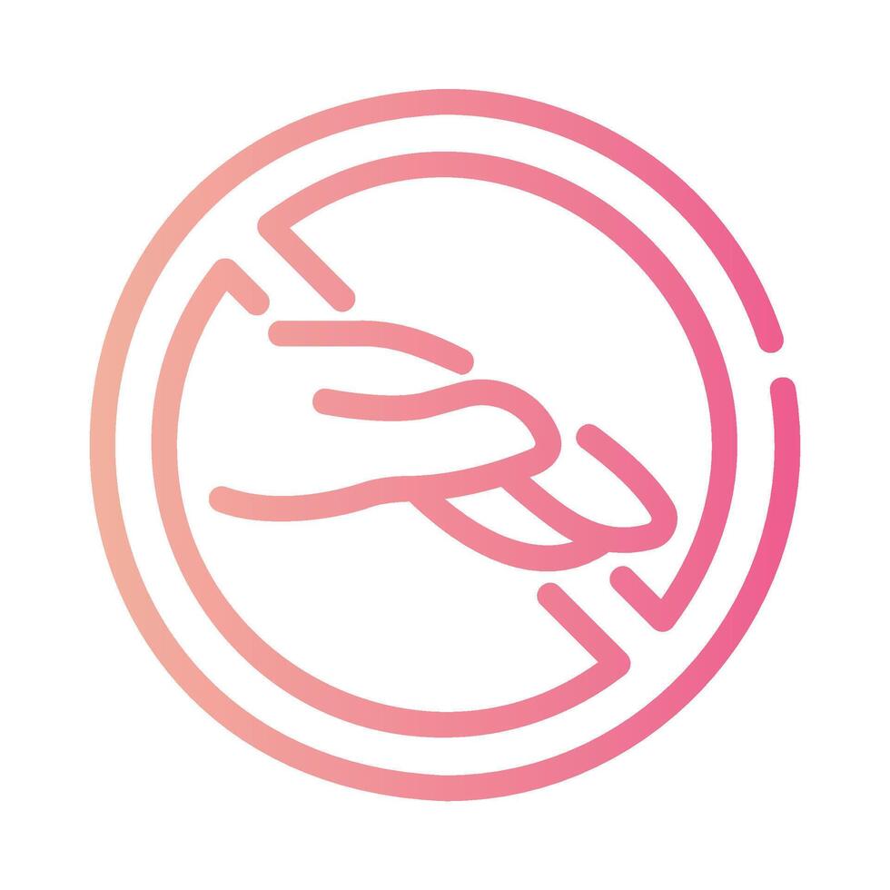 dont touch Line Gradient Icon White Background vector