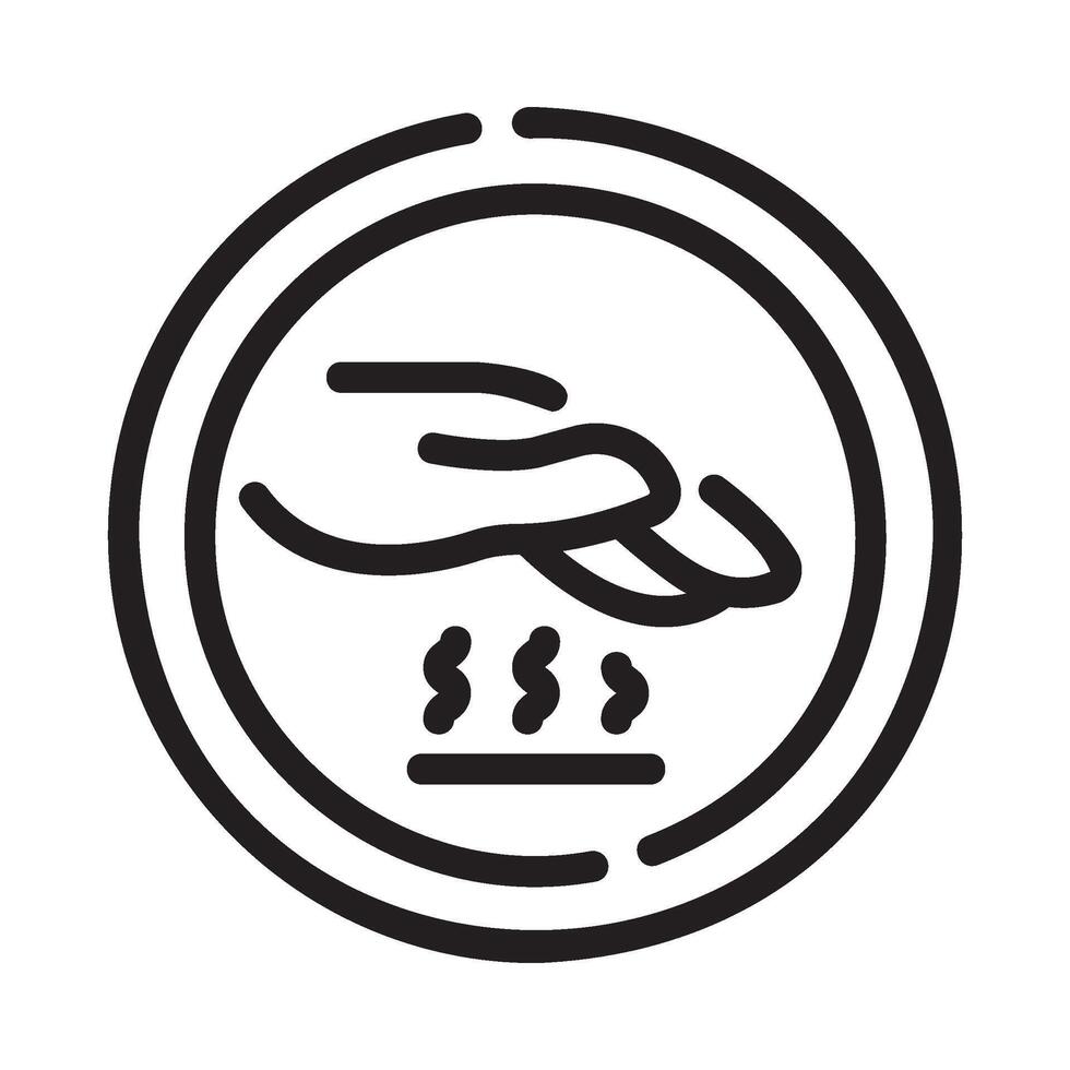 hot surface Line Icon White Background vector