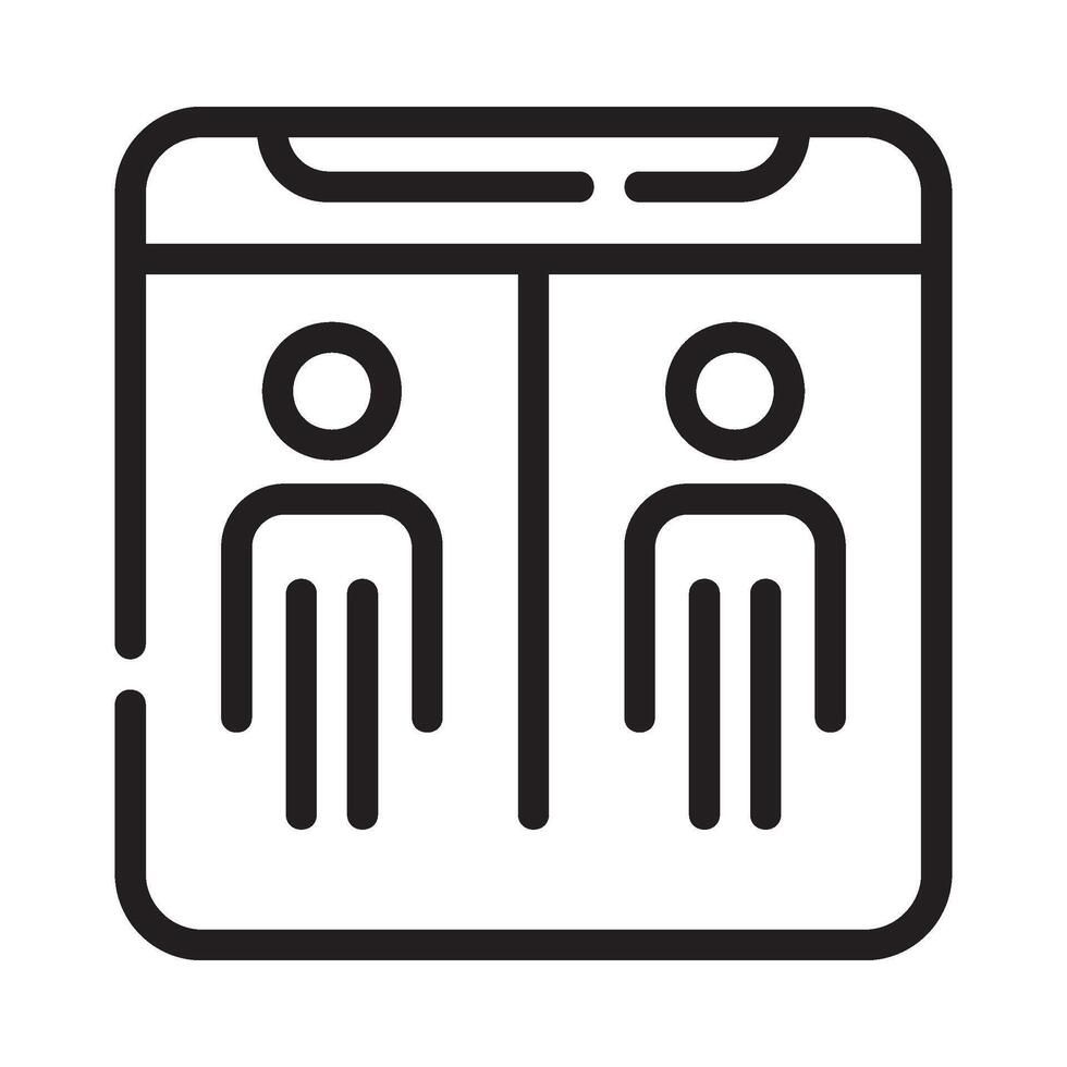toilet Line Icon White Background vector