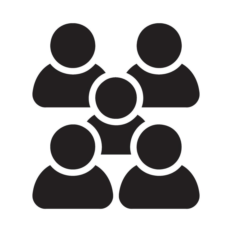 population Glyph Icon White Background vector