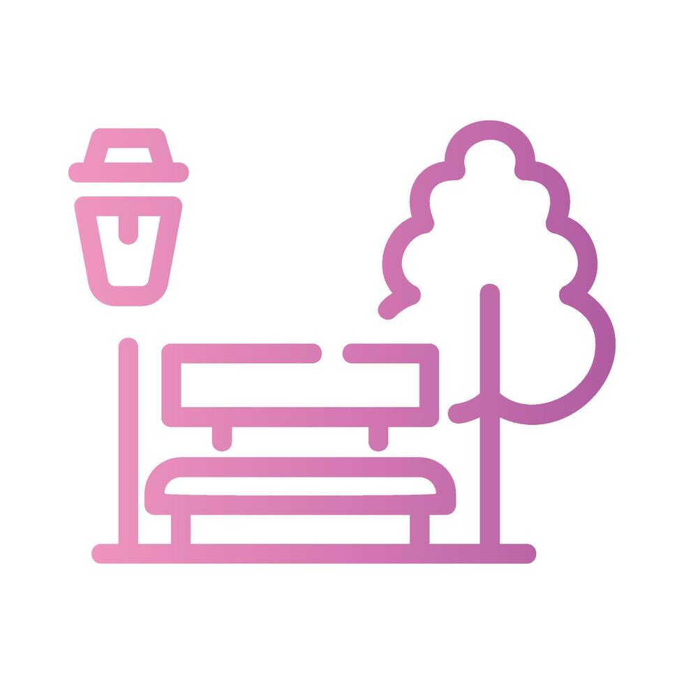 park Line Gradient Icon White Background vector