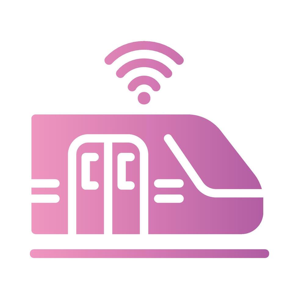 train Flat Gradient Icon White Background vector