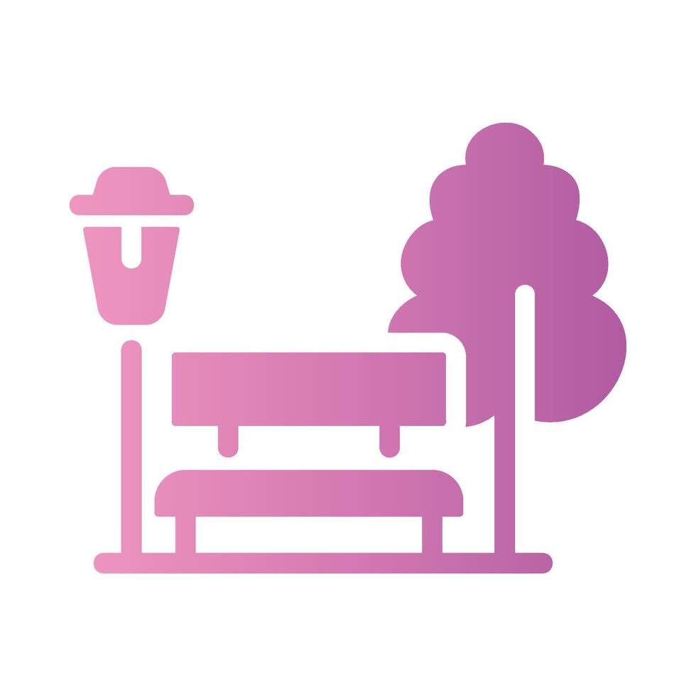 park Flat Gradient Icon White Background vector