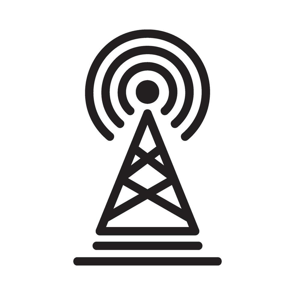 signal tower Glyph Icon White Background vector