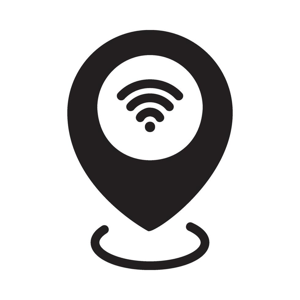 location Glyph Icon White Background vector