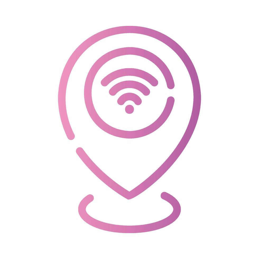 location Line Gradient Icon White Background vector