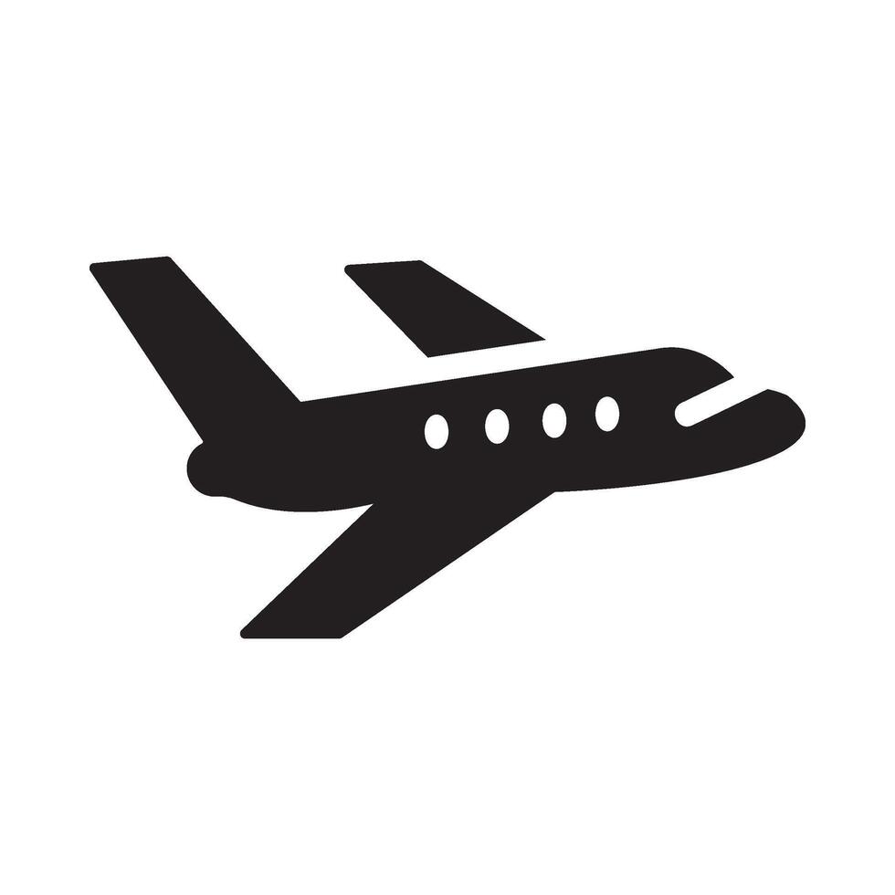 aeroplane Glyph Icon White Background vector