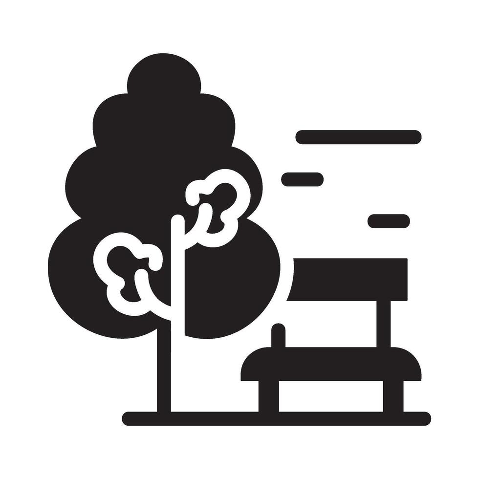garden Glyph Icon White Background vector