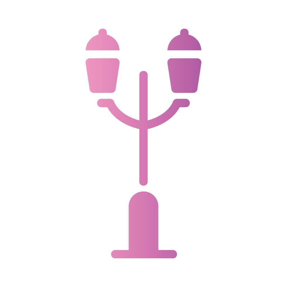 street lights Flat Gradient Icon White Background vector