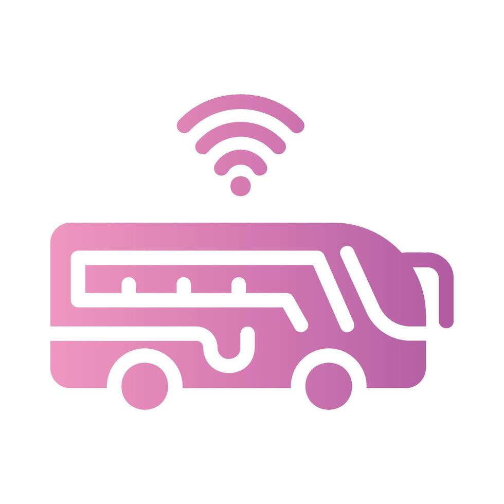bus Flat Gradient Icon White Background vector