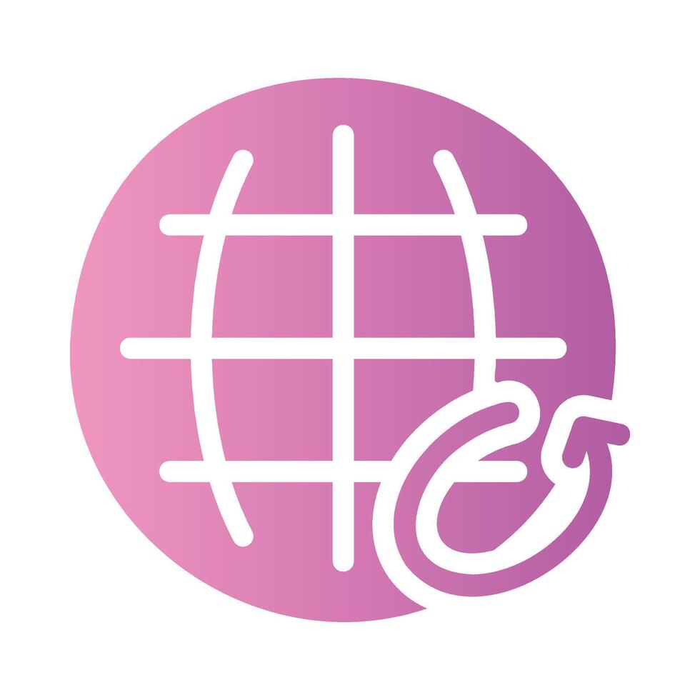 globe Flat Gradient Icon White Background vector