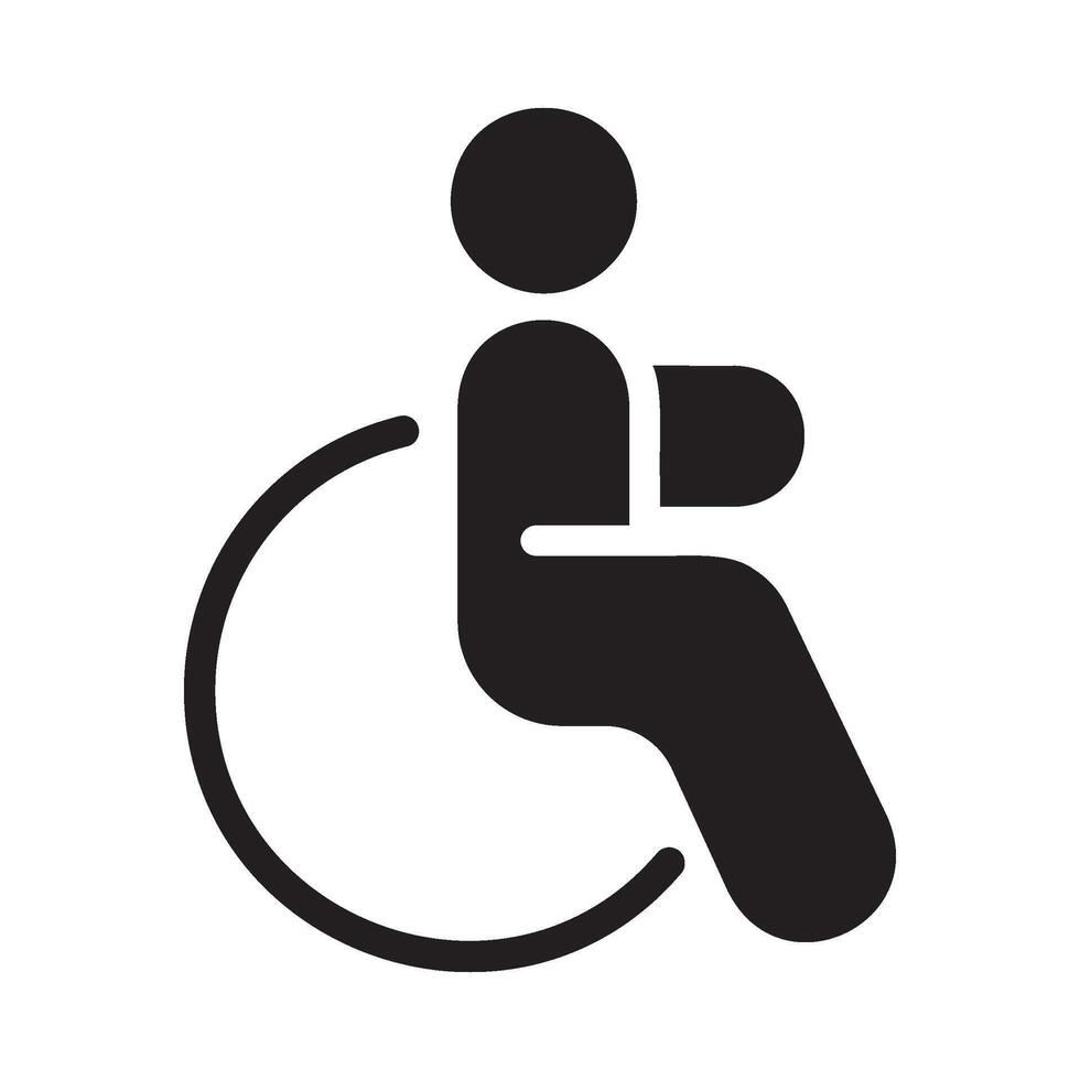 disability Glyph Icon White Background vector