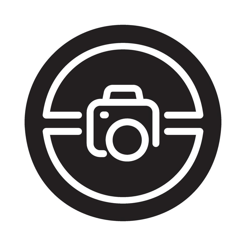 no photos Glyph Icon White Background vector
