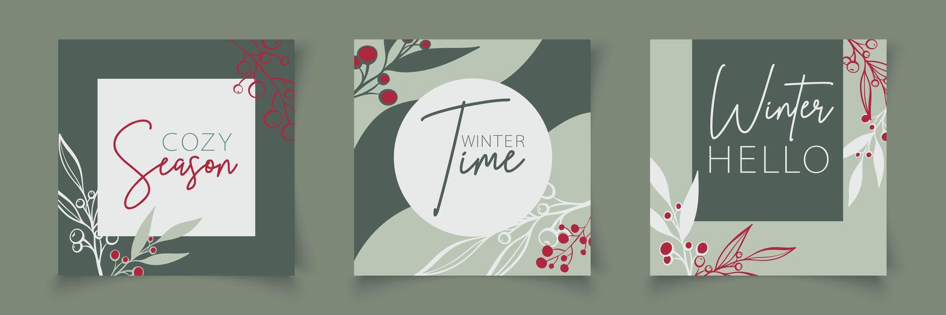 Set of christmas cards templates vector