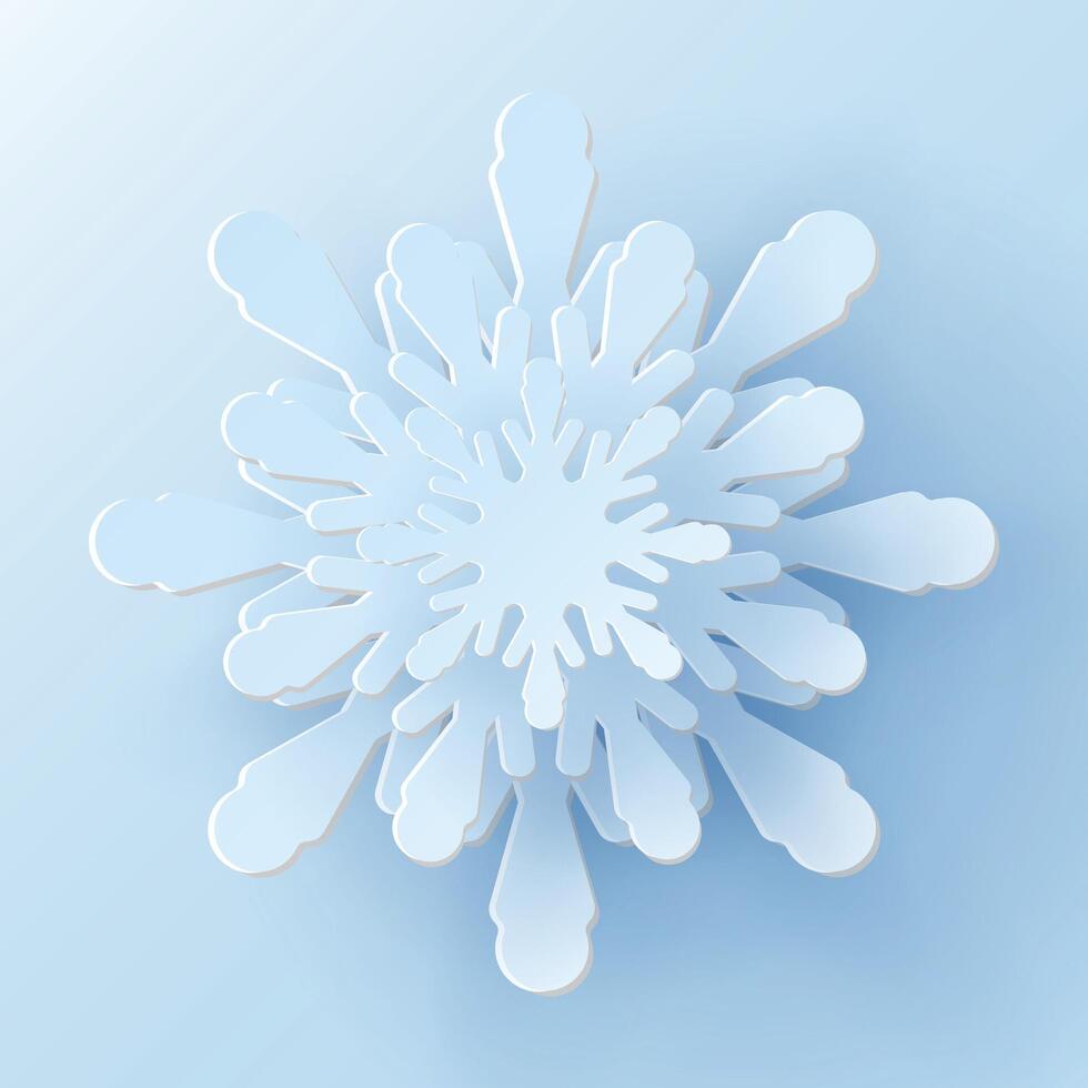 Christmas paper cut 3d snowflake with shadow in the background. Winter design elements for presentation, banner, cover, web, flyer, card, sale, poster, slide and social media. vector