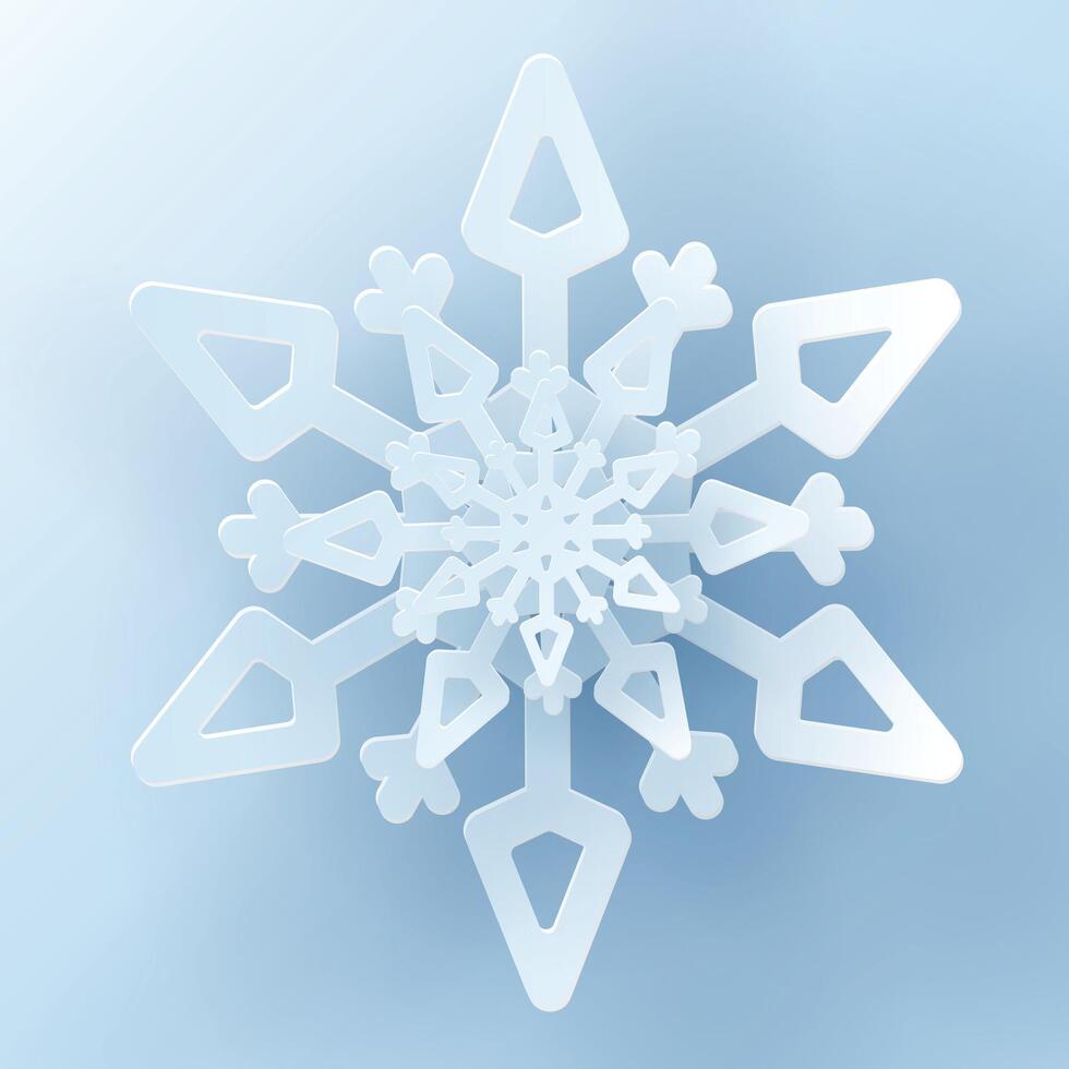 White christmas paper cut 3d snowflake with shadow in the background. Winter design elements for presentation, banner, cover, web, flyer, card, sale, poster, slide and social media. vector
