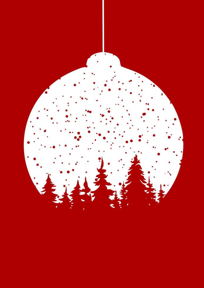 Decorative Christmas background with snowy winter tree landscape vector