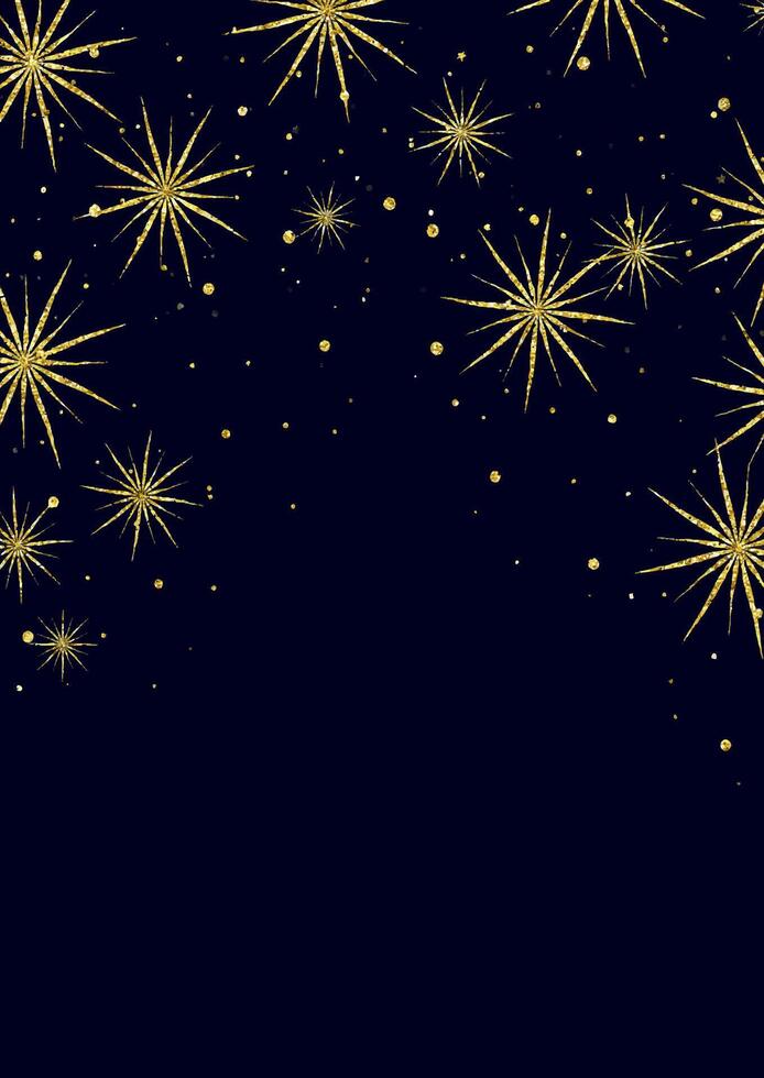 Decorative Christmas background with golden glittery snowflakes vector