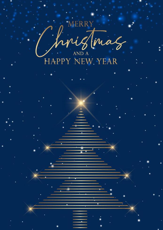 Christmas tree background against snowy design vector