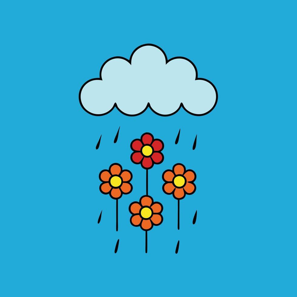 Rainy Day Flowers Cloud, Rain, Blossom, Nature, Spring vector