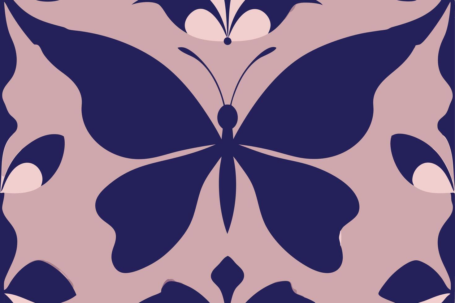Elegant Butterfly Pattern Design Abstract Art, Navy Blue, Pink vector